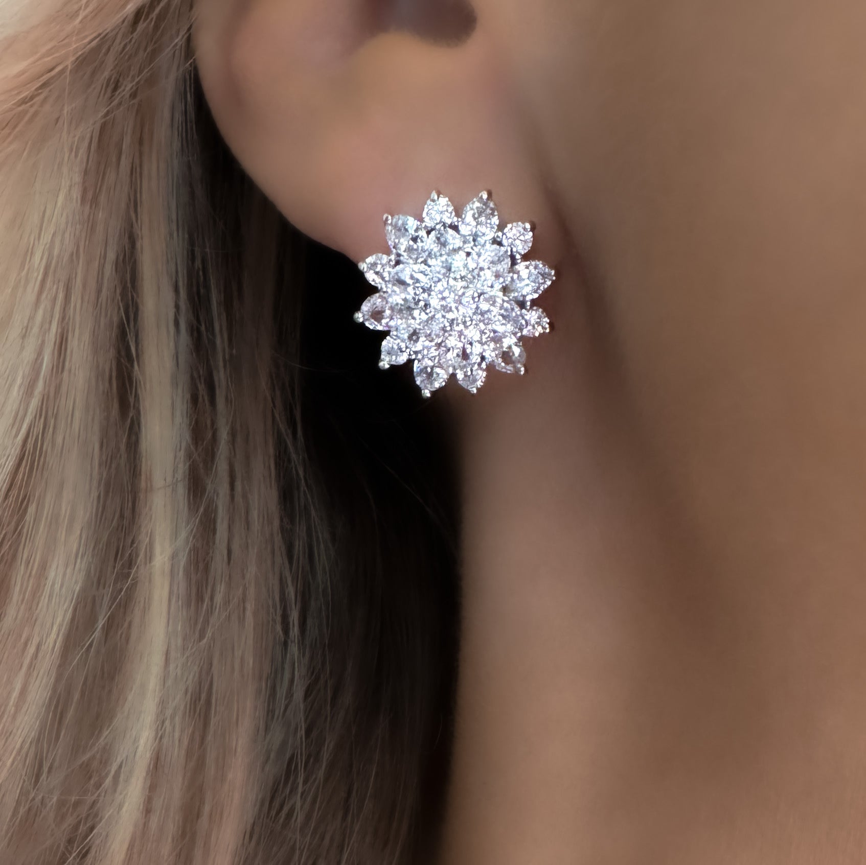 Julianna Cluster Earrings | Silver