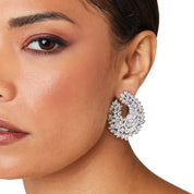 Monica Marquise Deluxe Cluster Earrings | Silver
