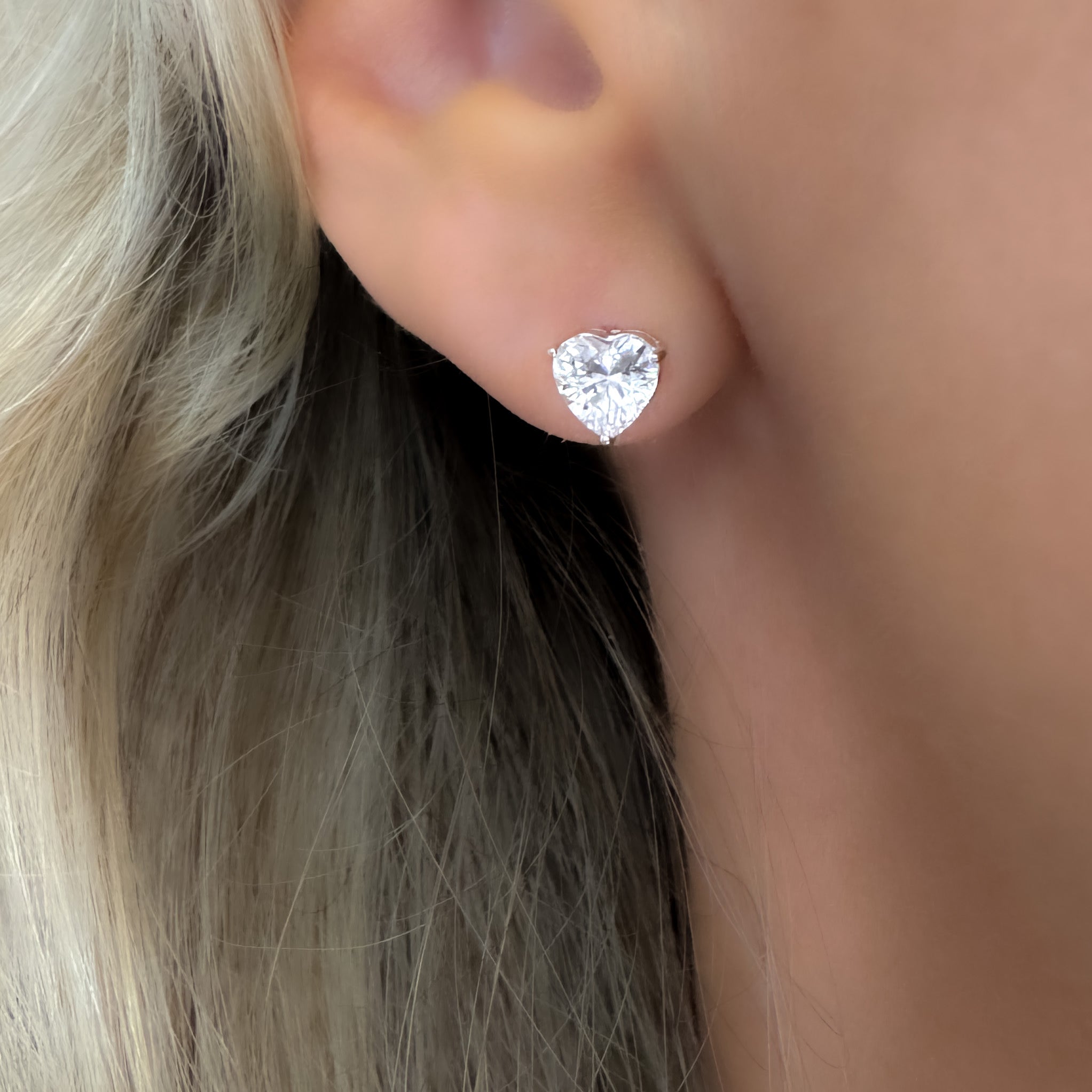 Baby Heart Stud Earrings | Silver