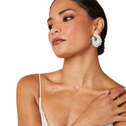 Monica Marquise Deluxe Cluster Earrings | Silver