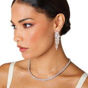 Lumiere Classic Crystal Tennis Necklace | Silver