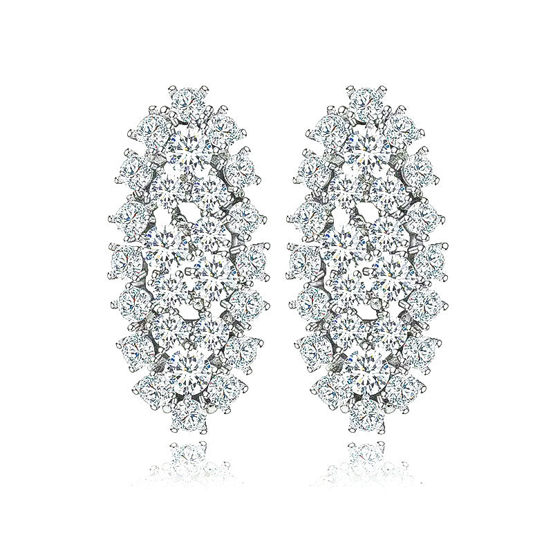 Christiana Oval Scatter Earrings | Silver