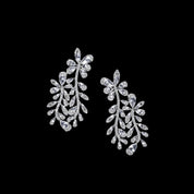 Iris Flower Statement Earrings | Silver