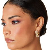 Sunkissed Chunky Bubble Hoop Earrings | Gold | Pearl