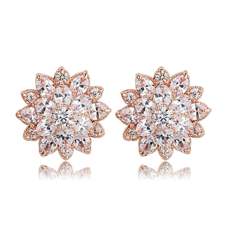 Julianna Cluster Earrings | Rose Gold