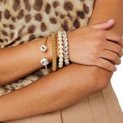 Paloma Gemstone Stretch Bracelet | Gold | Crystal