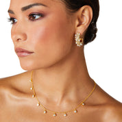 Raindance Crystal Droplet Choker Necklace | Gold