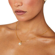 Eternal Halo Necklace | Pearl | Gold