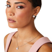 Eternal Halo Stud Earrings | Rose Water Opal | Silver