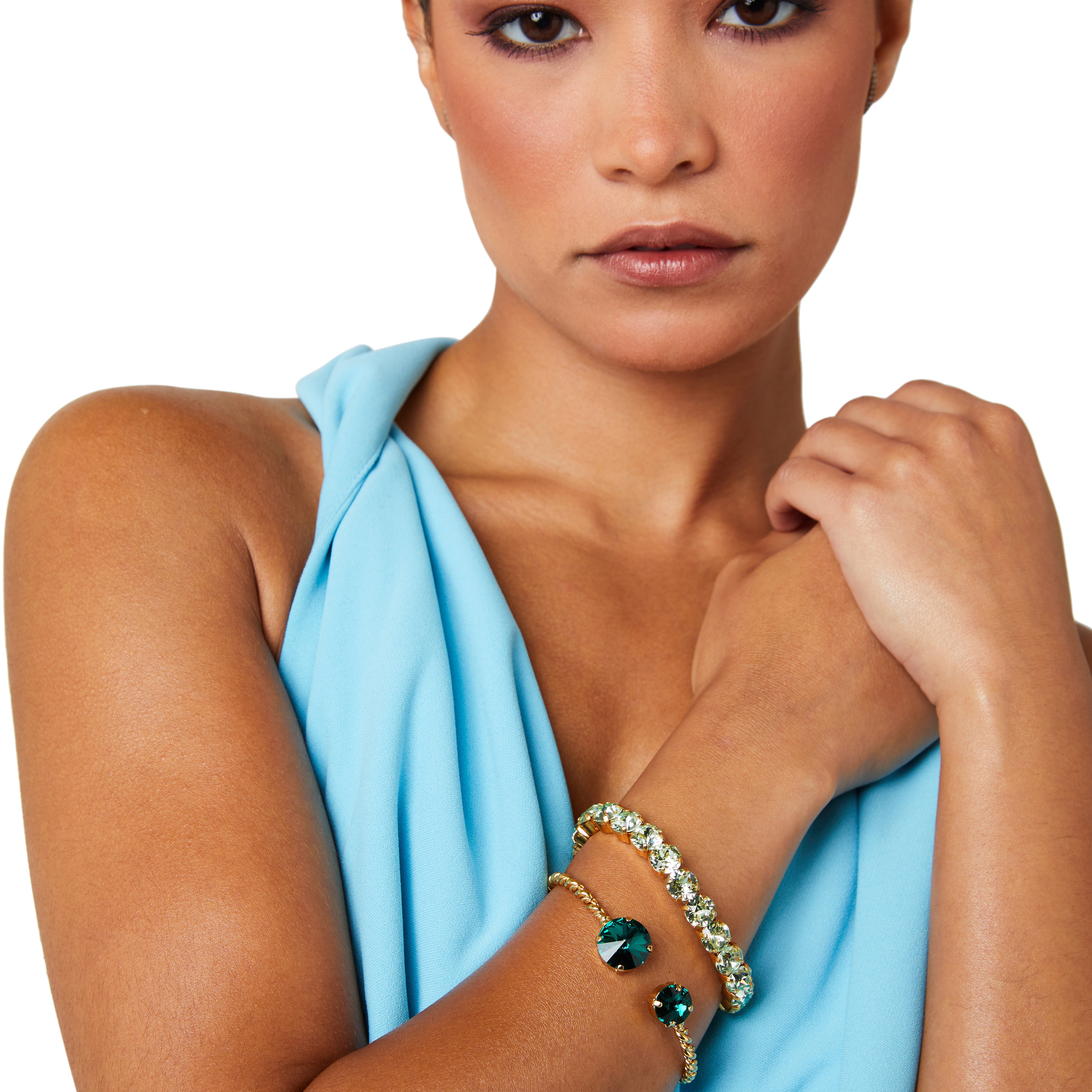 Paloma Gemstone Stretch Bracelet | Gold | Chrysolite