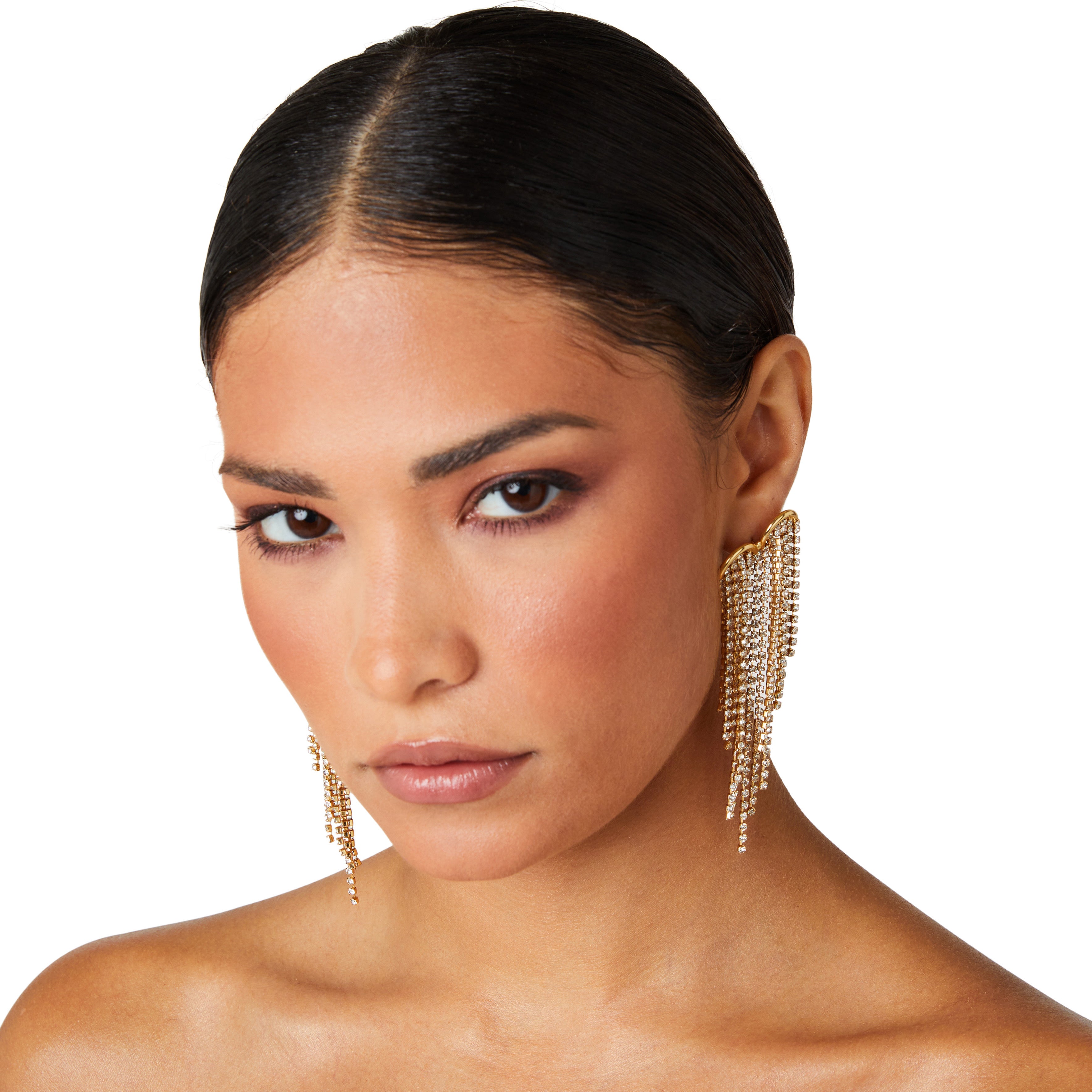 Iconic Crystal Cascade Fringe Earrings | Gold