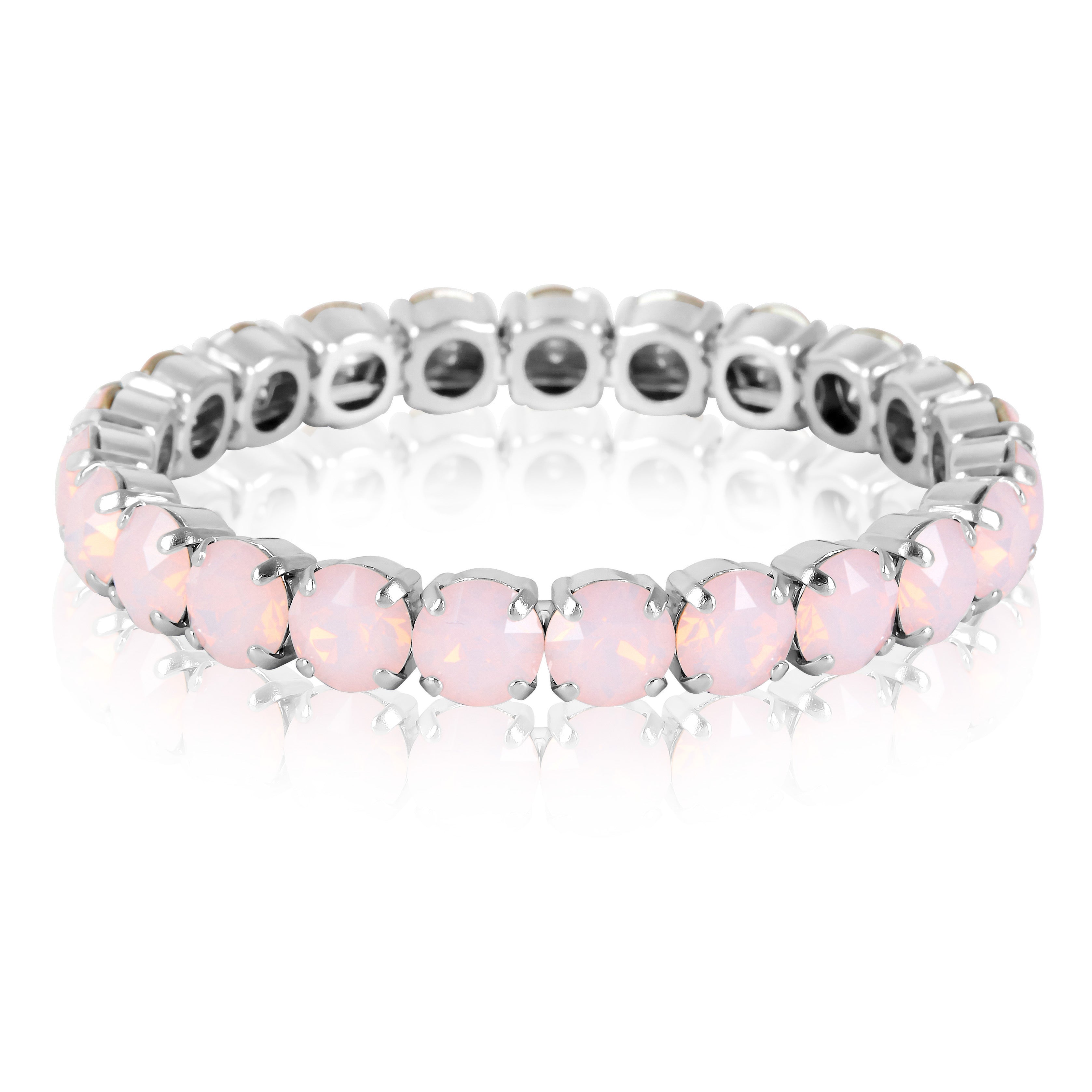 Silver Bracelet, Statement Bracelet, Wedding Bangle, Going Out Bracelet, Swarovski Bracelet, Opal Bracelet, Beautiful Bracelet, Pink Bracelet