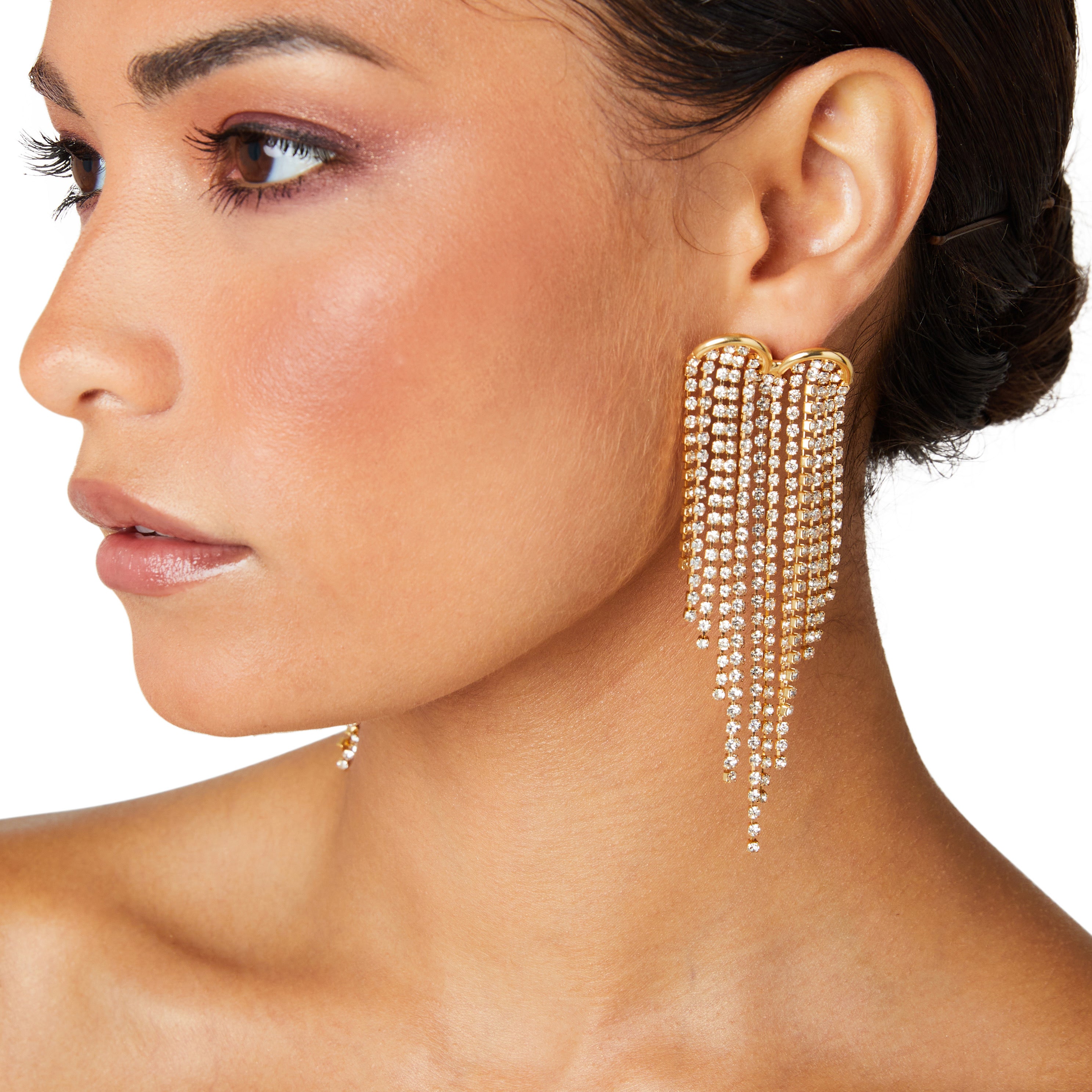 Iconic Crystal Cascade Fringe Earrings | Gold