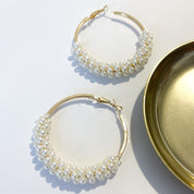 Gold earrings, pearl earrings, going out earrings, wedding earrings, golden earrings, drop earrings, party earrings, gold pearl earrings, pearl earrings, bridal earrings, statement earrings, hoop earrings