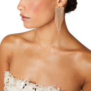 Iconic Crystal Cascade Fringe Earrings | Gold