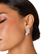 Cluster Earrings, Silver Earrings, Statement Earrings, Wedding Earrings, Going Out Earrings, Swarovski Earrings, Pink Earrings, Opal Earrings, Rose Water Opal Earrings