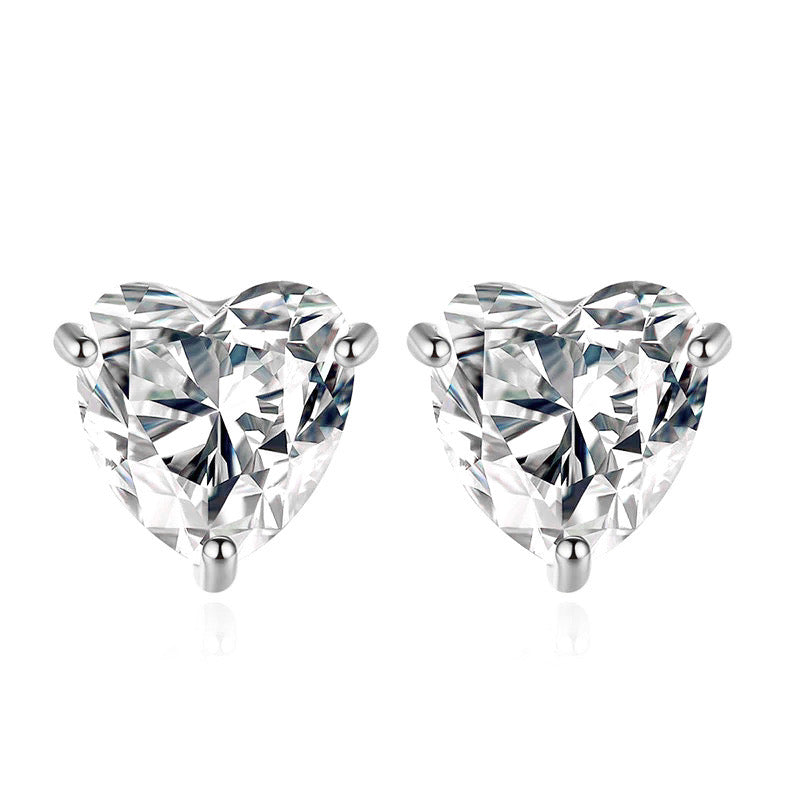 Baby Heart Stud Earrings | Silver