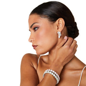 Eternal Cluster Stud Earrings | White Opal Mix | Silver