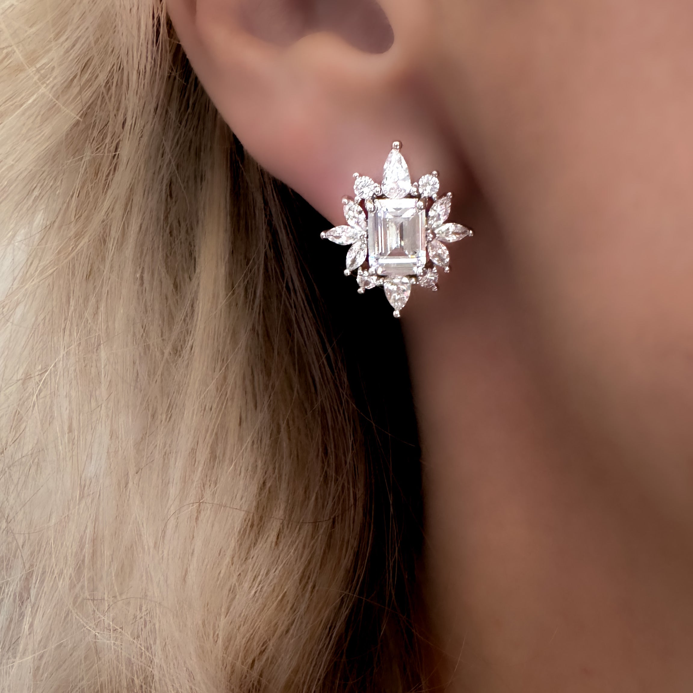 Sunburst Stud Earrings | Silver