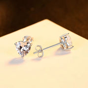 Baby Heart Stud Earrings | Silver