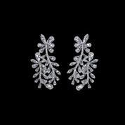 Iris Flower Statement Earrings | Silver