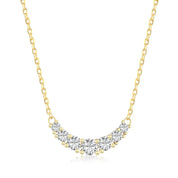 Tiny Twinkles Curved Bar Necklace | Gold