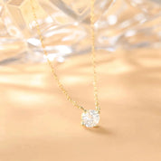 Solitaire Supreme Sparkle Pendant Necklace | Gold