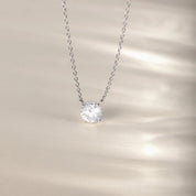 Solitaire Supreme Sparkle Pendant Necklace | Silver