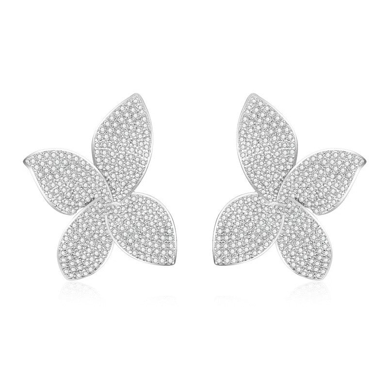 Petite Feuille Stud Earrings | Silver