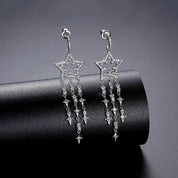 Stardrop Dangle Earrings | Silver