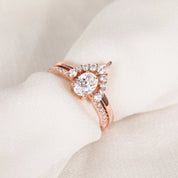 Rose gold ring, ring set, ring duo, stacking rings, wedding ring, engagement ring, statement ring, cocktail ring