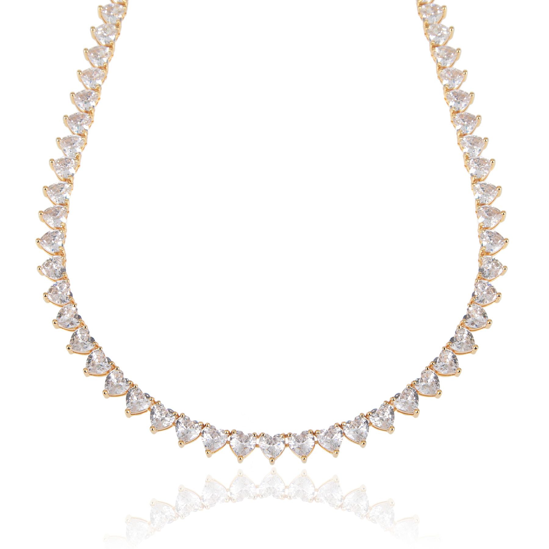 Sweetheart Deluxe Tennis Necklace | Gold – Valentina-Rose